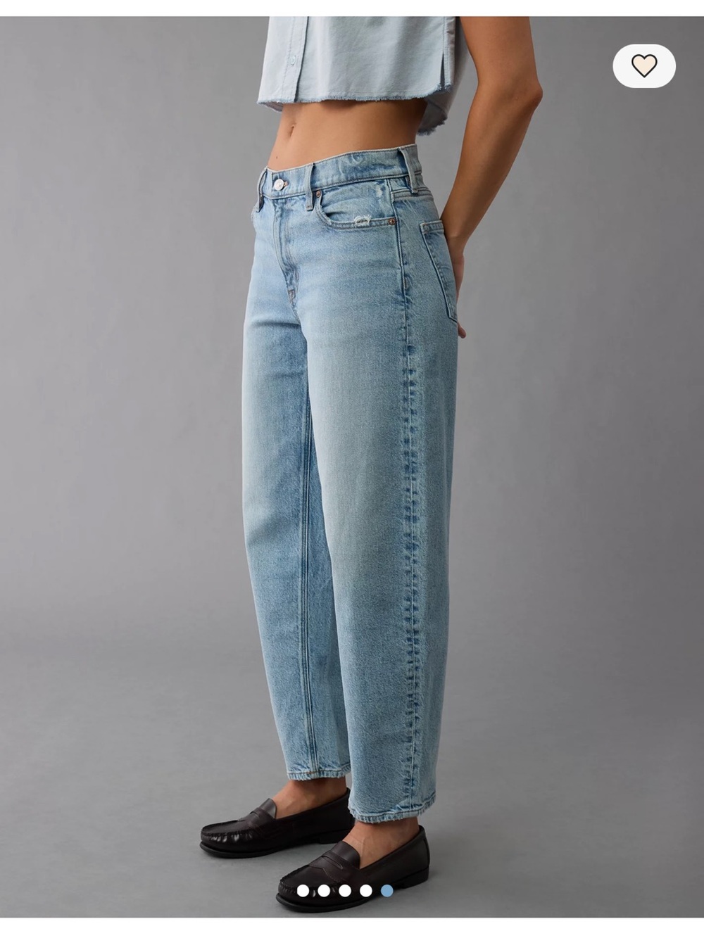 American Eagle Stretch Barrel Jean in Skylight